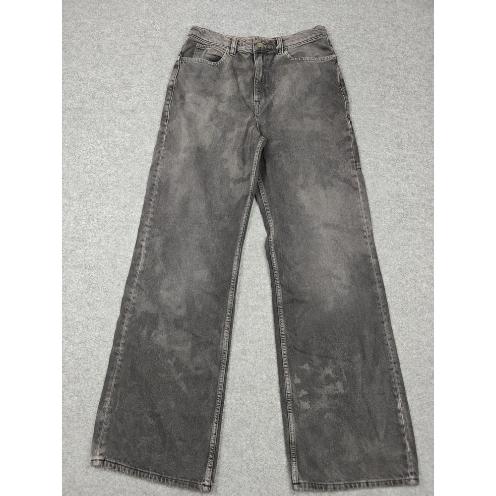 We The Free Tinsley Baggy Jeans Womens 29 Gray Acid Wash High Rise Denim